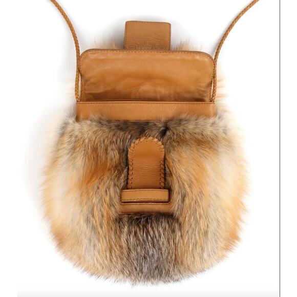 Jimmy Choo Leah Fox Fur Leather Crossbody Bag NWT $3,650 Boho Chic RARE Sold out - Picture 5 of 10